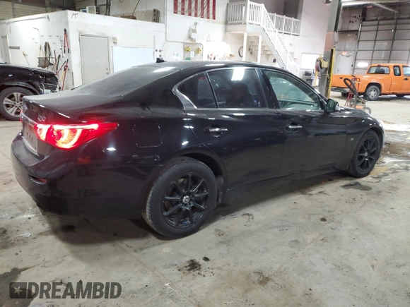 2015 Infiniti Q50 Premium with VIN JN1BV7AR5FM405808, listed as a Copart auction lot 46289625 with 110,441 mi miles and Salvage Title. Bid and sale history available at carsss.com. Image 3.