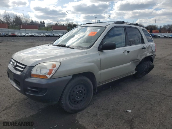 2008 Kia Sportage LX with VIN KNDJF724087489496, listed as a Copart auction lot 48431835 with 0 mi miles and Salvage Title. Bid and sale history available at carsss.com. Image 1.