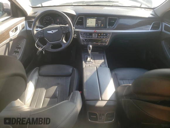 2015 Hyundai Genesis 3.8L with VIN KMHGN4JE0FU071228, listed as a Copart auction lot 52076305 with 34,557 mi miles and Salvage Title. Bid and sale history available at DreamBid. Image 8.