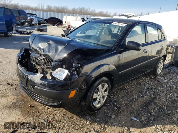 2008 Kia Rio LX with VIN KNADE163986345138, listed as a Copart auction lot 43580185 with 147,067 mi miles and Non Repairable. Bid and sale history available at carsss.com. Image 1.