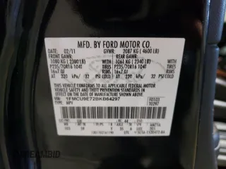 2011 Ford Escape Limited with VIN 1FMCU9E72BKB64297, listed as a Copart auction lot 42052335 with 195,711 mi miles and Clean Title. Bid and sale history available at DreamBid. Image 13.