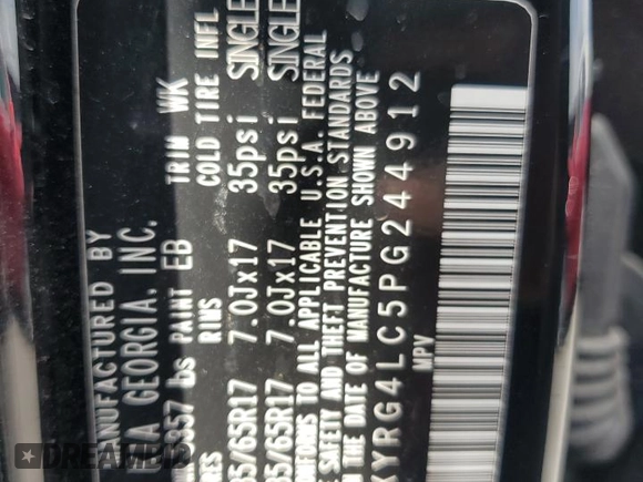 2023 Kia Sorento LX with VIN 5XYRG4LC5PG244912, listed as a Copart auction lot 56687755 with 92,777 mi miles and Clean title. Bid and sale history available at DreamBid. Image 13.