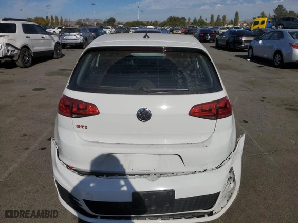 2016 Volkswagen Golf GTI S w/Performance Pkg with VIN 3VW447AU1GM033612, listed as a Copart auction lot 77866034 with 78,672 mi miles and Salvage Title. Bid and sale history available at carsss.com. Image 6.