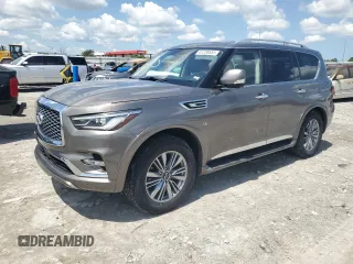 2018 Infiniti QX80 with VIN JN8AZ2NE6J9190463, listed as a Copart auction lot 61239555 with 82,407 mi miles and Salvage title. Bid and sale history available at DreamBid. Image 1.