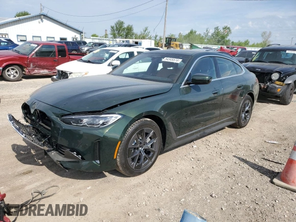 2024 BMW i4 xDrive40 with VIN WBY83FB09RFS98101, listed as a Copart auction lot 54345574 with 209 mi miles and Salvage Title. Bid and sale history available at carsss.com. Image 1.