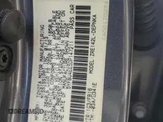 2013 Toyota Corolla L with VIN 5YFBU4EE5DP147211, listed as a Copart auction lot 55320695 with 155,874 mi miles and Salvage Title. Bid and sale history available at DreamBid. Image 12.