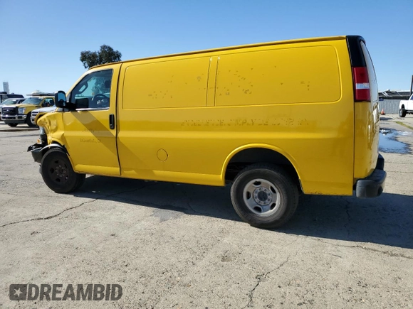 2023 Chevrolet Express Cargo with VIN 1GCWGAFP4P1160421, listed as a Copart auction lot 43565435 with 48,019 mi miles and Salvage title. Bid and sale history available at DreamBid. Image 3.