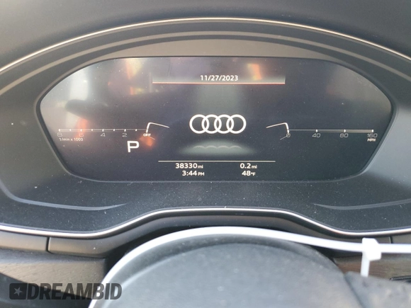 2020 Audi A5 Sportback Premium Plus with VIN WAUCNCF55LA003832, listed as a Copart auction lot 77118973 with 38,330 mi miles. Bid and sale history available at carsss.com. Image 9.