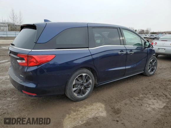 2022 Honda Odyssey Touring with VIN 5FNRL6H82NB502819, listed as a Copart auction lot 50326855 with 75,742 mi miles and Salvage title. Bid and sale history available at DreamBid. Image 3.