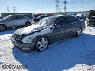 2005 Lexus LS 430 with VIN JTHBN36F255012926, listed as a Copart auction lot 45208135 with 197,570 mi miles and Salvage Title. Bid and sale history available at carsss.com. Image 1.