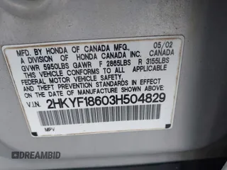 2003 Honda Pilot EX with VIN 2HKYF18603H504829, listed as a IAAI auction lot 42083247 with 247,429 mi miles and . Bid and sale history available at carsss.com. Image 9.