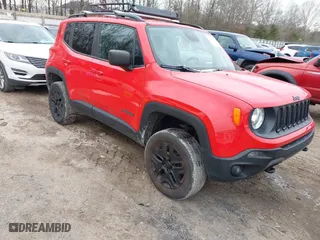 2018 Jeep Renegade Upland Edition with VIN ZACCJBAB2JPH99054, listed as a IAAI auction lot 41315646 with 100,710 mi miles. Bid and sale history available at carsss.com. Image 1.