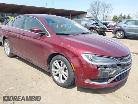 2015 Chrysler 200 Limited with VIN 1C3CCCABXFN747787, listed as a IAAI auction lot 42059276 with 145,176 mi miles. Bid and sale history available at carsss.com. Image 1.