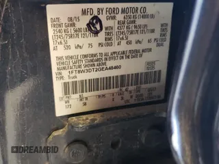 2016 Ford F-350 Lariat z VIN 1FT8W3DT2GEA48460, wystawiony jako Copart lot #57562475 z przebiegiem Nie podano mil oraz Szkoda całkowita • Salvage title. Historia ofert i sprzedaży dostępna na DreamBid. Obrazek 13.