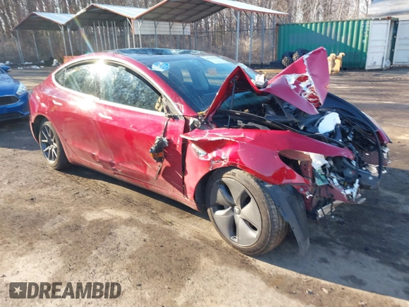 2018 Tesla Model 3 Long Range Battery with VIN 5YJ3E1EB4JF065581, listed as a IAAI auction lot 41542190 with 4,154 mi miles and . Bid and sale history available at DreamBid. Image 1.