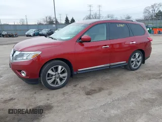 2013 Nissan Pathfinder SV with VIN 5N1AR2MM1DC626238, listed as a IAAI auction lot 41523585 with 159,067 mi miles. Bid and sale history available at carsss.com. Image 2.