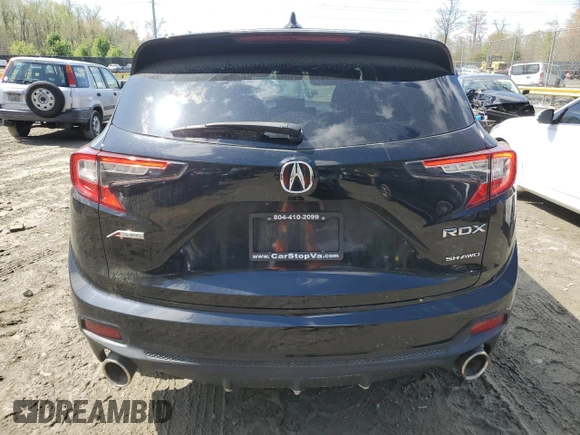 2020 Acura RDX w/A-Spec Pkg with VIN 5J8TC2H61LL018469, listed as a Copart auction lot 50243355 with 0 mi miles and Salvage Title. Bid and sale history available at carsss.com. Image 6.