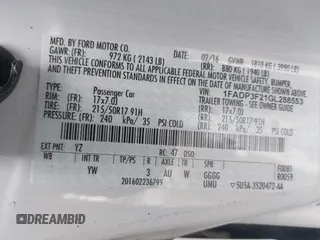 2016 Ford Focus SE with VIN 1FADP3F21GL288553, listed as a IAAI auction lot 42253117 with 107,727 mi miles and . Bid and sale history available at DreamBid. Image 9.