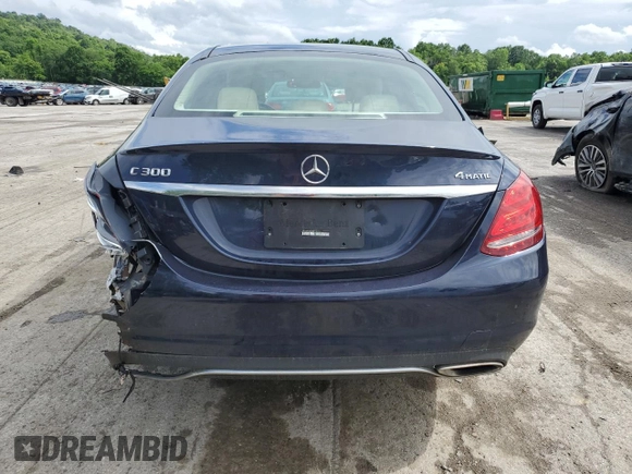 2016 Mercedes-Benz C 300 Luxury with VIN WDDWF4KB3GR139291, listed as a Copart auction lot 61221635 with 82,931 mi miles and Salvage title. Bid and sale history available at DreamBid. Image 6.
