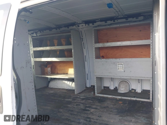 2014 Chevrolet Express Cargo Van with VIN 1GCWGFBA3E1122402, listed as a IAAI auction lot 41795180 with 1 mi miles. Bid and sale history available at carsss.com. Image 8.
