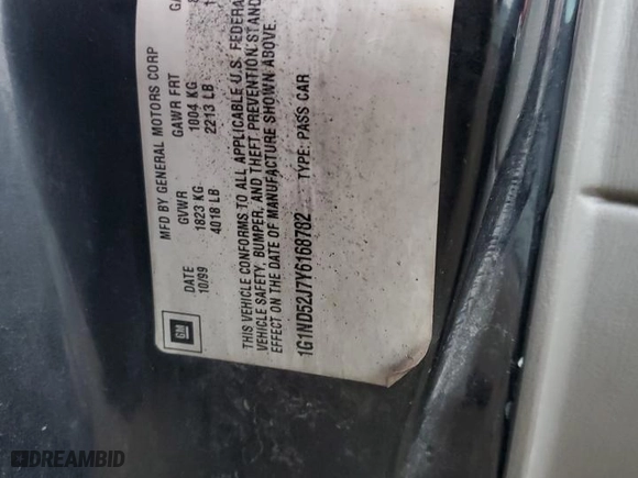 2000 Chevrolet Malibu with VIN 1G1ND52J7Y6168782, listed as a Copart auction lot 72659824 with 0 mi miles and Salvage Title. Bid and sale history available at carsss.com. Image 12.