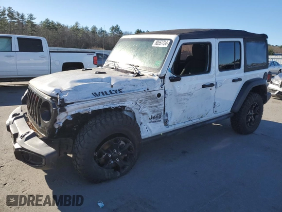 2022 Jeep Wrangler Unlimited Willys with VIN 1C4HJXDM7NW272815, listed as a Copart auction lot 80557734 with Not Provided miles and Clean Title. Bid and sale history available at DreamBid. Image 1.