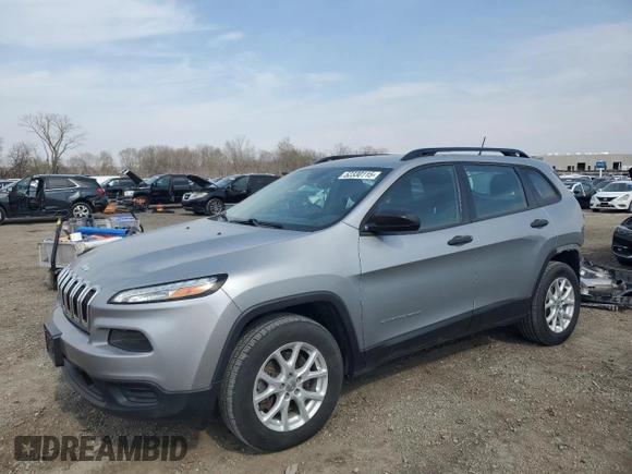 2015 Jeep Cherokee Sport with VIN 1C4PJMAB3FW615621, listed as a Copart auction lot 52330115 with 160,739 mi miles and Salvage title. Bid and sale history available at DreamBid. Image 1.