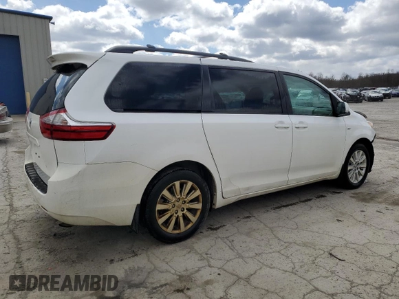 2016 Toyota Sienna LE with VIN 5TDJK3DC3GS131175, listed as a Copart auction lot 52520595 with 107,001 mi miles and Salvage Title. Bid and sale history available at carsss.com. Image 3.
