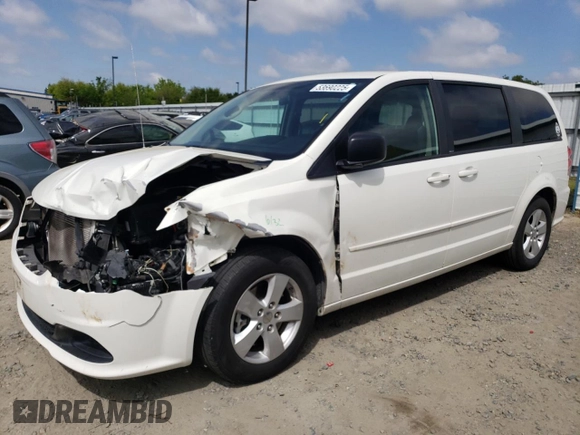2013 Dodge Grand Caravan SE with VIN 2C4RDGBG3DR560962, listed as a Copart auction lot 53690225 with 124,796 mi miles and Salvage Title. Bid and sale history available at DreamBid. Image 1.