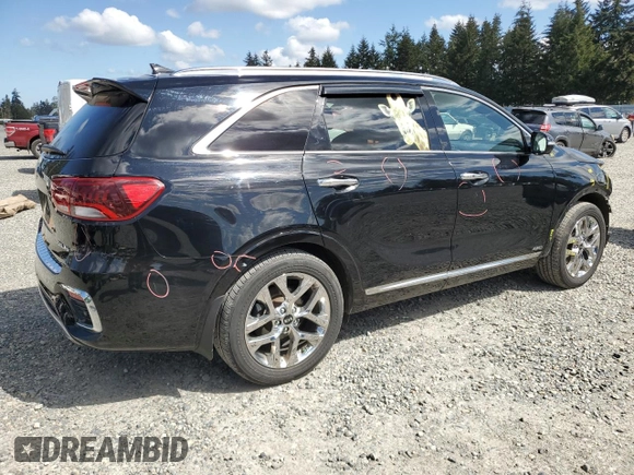 2019 Kia Sorento SX V6 with VIN 5XYPKDA51KG522319, listed as a Copart auction lot 53729355 with 61,364 mi miles and Salvage Title. Bid and sale history available at carsss.com. Image 3.