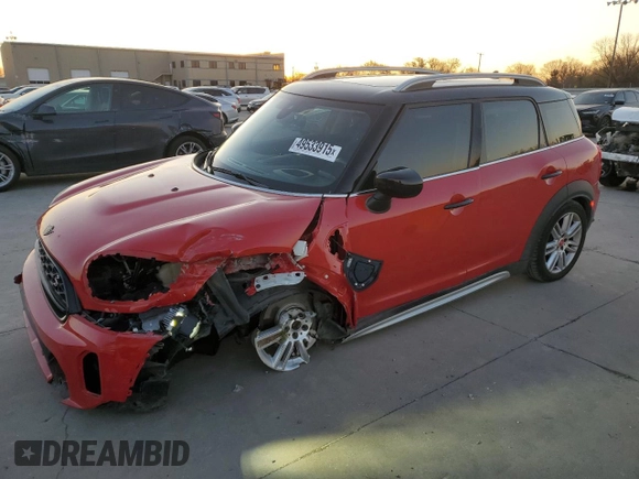 2024 MINI Countryman Cooper S with VIN WMZ53BR0XR3R87908, listed as a Copart auction lot 49533915 with 9,642 mi miles and Salvage Title. Bid and sale history available at carsss.com. Image 1.