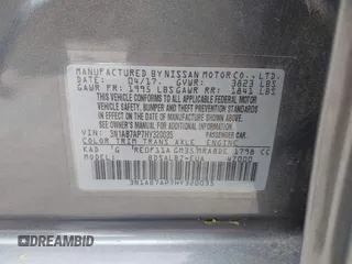 2017 Nissan Sentra S with VIN 3N1AB7AP7HY320035, listed as a IAAI auction lot 42017509 with 31,650 mi miles and . Bid and sale history available at DreamBid. Image 9.