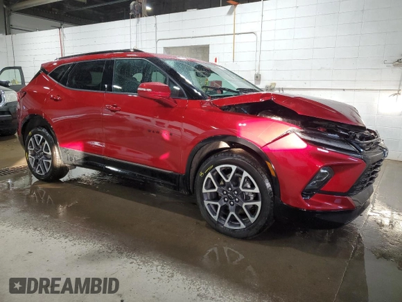 2024 Chevrolet Blazer RS with VIN 3GNKBKRS7RS144872, listed as a Copart auction lot 87925375 with 19,023 mi miles and Salvage title. Bid and sale history available at DreamBid. Image 4.