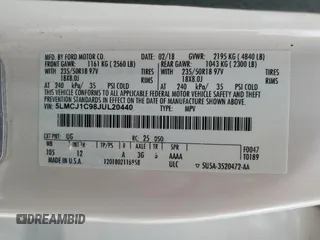 2018 Lincoln MKC Premiere with VIN 5LMCJ1C98JUL20440, listed as a Copart auction lot 49820595 with 58,217 mi miles and Salvage Title. Bid and sale history available at DreamBid. Image 12.