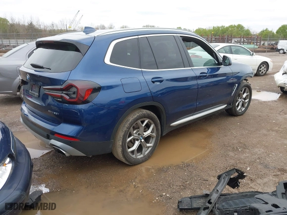 2024 BMW X3 xDrive30i with VIN 5UX53DP01R9V50339, listed as a IAAI auction lot 41892898 with 25,146 mi miles. Bid and sale history available at carsss.com. Image 4.