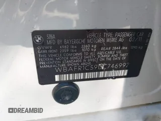 2011 BMW 5 Series 528i with VIN WBAFR1C59BC746992, listed as a IAAI auction lot 40175781 with 157,681 mi miles and . Bid and sale history available at carsss.com. Image 9.