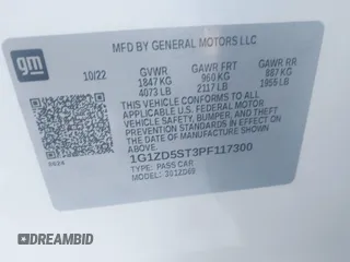 2023 Chevrolet Malibu LT with VIN 1G1ZD5ST3PF117300, listed as a IAAI auction lot 41424658 with 27,465 mi miles and . Bid and sale history available at DreamBid. Image 9.