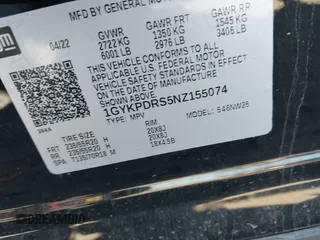 2022 Cadillac XT6 Premium Luxury with VIN 1GYKPDRS5NZ155074, listed as a IAAI auction lot 40741826 with 0 mi miles. Bid and sale history available at carsss.com. Image 9.
