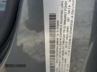 2012 Volkswagen Jetta Sedan SE w/Convenience & Sunroof PZEV with VIN 3VWBP7AJXCM317268, listed as a Copart auction lot 44038685 with 121,302 mi miles and Salvage Title. Bid and sale history available at carsss.com. Image 12.