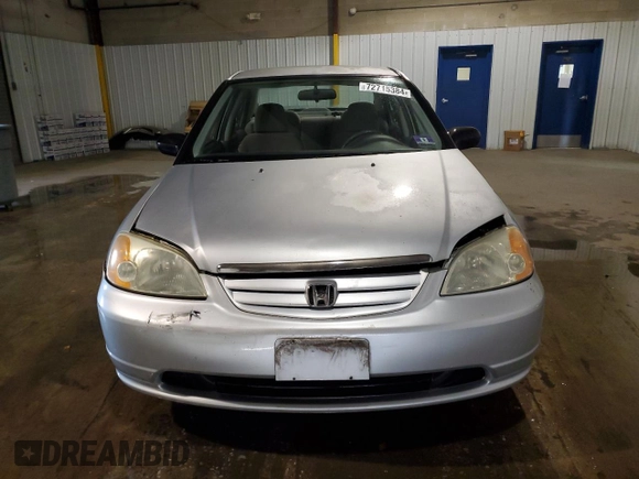 2001 Honda Civic DX with VIN 2HGES16271H528079, listed as a Copart auction lot 72715384 with 244,115 mi miles and Salvage Title. Bid and sale history available at carsss.com. Image 5.