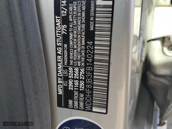 2015 Mercedes-Benz E-Class E 350 Luxury with VIN WDDHF8JB3FB140224, listed as a Copart auction lot 49458685 with 62,774 mi miles and Salvage Title. Bid and sale history available at carsss.com. Image 12.