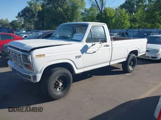 1985 Ford F-250 with VIN 1FTHF2615FKB23867, listed as a IAAI auction lot 42713630 with 96,557 mi miles and . Bid and sale history available at DreamBid. Image 2.