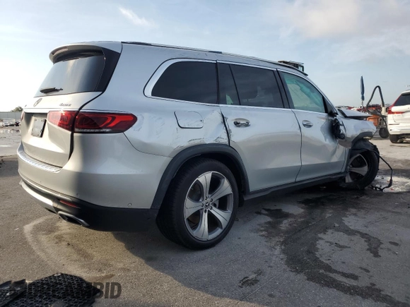 2021 Mercedes-Benz GLS 450 with VIN 4JGFF5KE4MA485253, listed as a Copart auction lot 58625715 with Not provided miles and Salvage title. Bid and sale history available at DreamBid. Image 3.