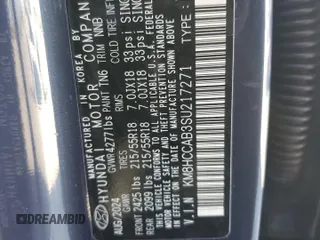 2025 Hyundai Kona SEL Convenience with VIN KM8HCCAB3SU217271, listed as a Copart auction lot 42776735 with 6,135 mi miles and Salvage Title. Bid and sale history available at DreamBid. Image 16.