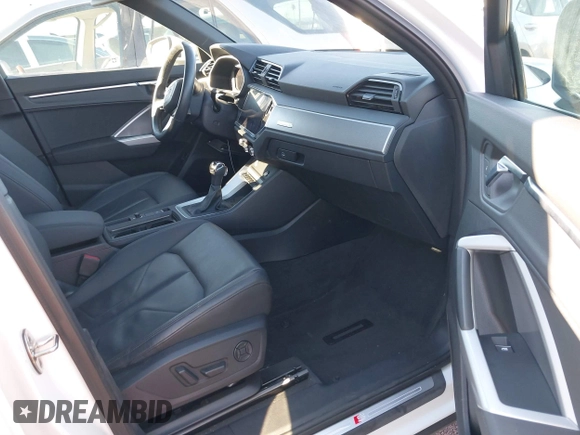 2020 Audi Q3 S line Premium Plus with VIN WA1EECF36L1103748, listed as a IAAI auction lot 41368428 with 21,155 mi miles and . Bid and sale history available at DreamBid. Image 5.