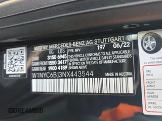 2022 Mercedes-Benz G 550 with VIN W1NYC6BJ3NX443544, listed as a Copart auction lot 86539244 with 17,618 mi miles and Salvage Title. Bid and sale history available at DreamBid. Image 13.