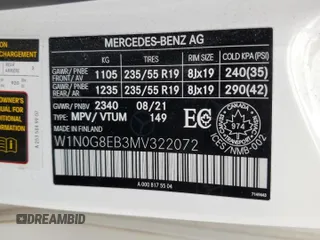 2021 Mercedes-Benz GLC 300 with VIN W1N0G8EB3MV322072, listed as a Copart auction lot 61944165 with 65,974 mi miles and Clean title. Bid and sale history available at DreamBid. Image 13.