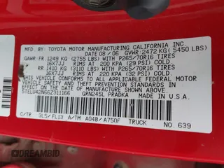 2006 Toyota Tacoma z VIN 5TELU42N66Z311166, wystawiony jako IAAI lot #41520995 z przebiegiem Nie podano mil oraz . Historia ofert i sprzedaży dostępna na DreamBid. Obrazek 9.
