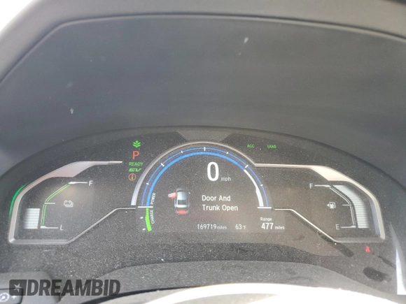 2018 Honda Clarity Plug-In Hybrid Touring with VIN JHMZC5F39JC002308, listed as a Copart auction lot 77983524 with 169,719 mi miles and Salvage Title. Bid and sale history available at carsss.com. Image 9.