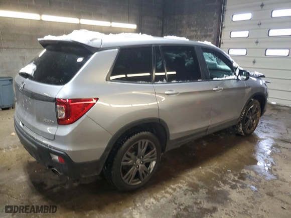 2019 Honda Passport EX-L with VIN 5FNYF8H53KB022417, listed as a Copart auction lot 46216255 with 57,198 mi miles and Salvage Title. Bid and sale history available at carsss.com. Image 3.